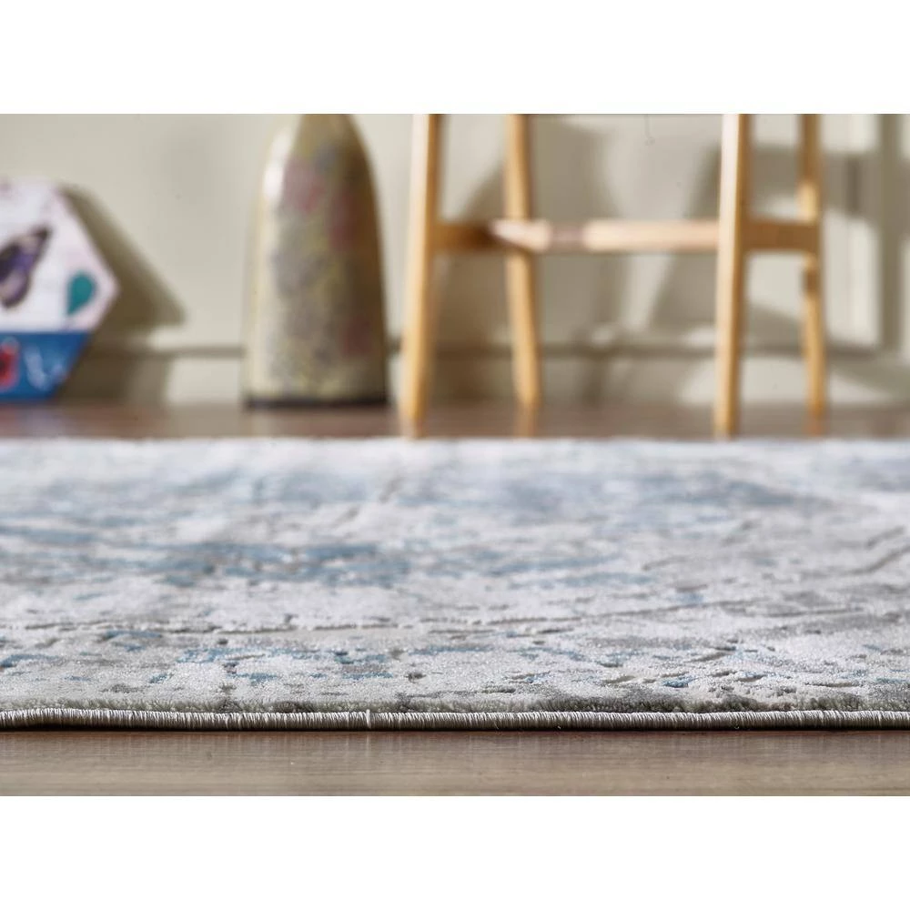 Nova Blue 5.3 ft. x 7.6 ft. Abstract Polyester Area Rug by Abani 8 Nova Blue 5.3 ft. x 7.6 ft. Abstract Polyester Area Rug by Abani - Image 6