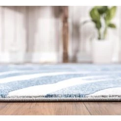 Nova Blue 9 ft. x 12 ft. Abstract Polyester Area Rug by Abani 14 Nova Blue 9 ft. x 12 ft. Abstract Polyester Area Rug by Abani -Abani Sales blue abani area rugs nov170a 9 1f 1000