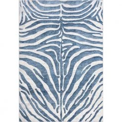 Nova Blue 9 ft. x 12 ft. Abstract Polyester Area Rug by Abani