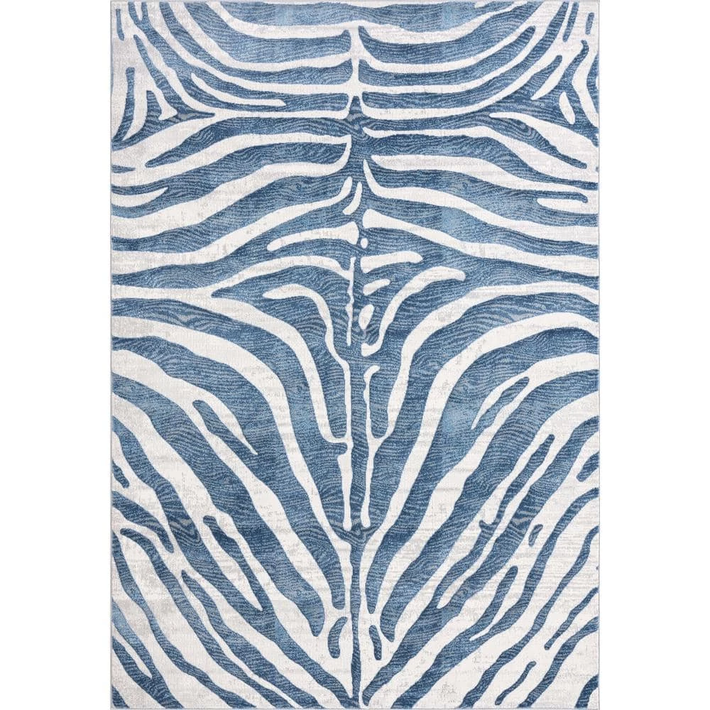 Nova Blue 9 ft. x 12 ft. Abstract Polyester Area Rug by Abani 3 Nova Blue 9 ft. x 12 ft. Abstract Polyester Area Rug by Abani