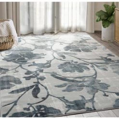 Nova Blue 7.9 ft. x 10.2 ft. Floral Polyester Area Rug by Abani -Abani Sales blue abani area rugs nov180a 8 31 1000