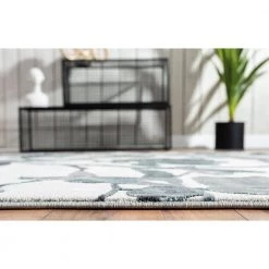 Nova Blue 7.9 ft. x 10.2 ft. Floral Polyester Area Rug by Abani -Abani Sales blue abani area rugs nov180a 8 4f 1000