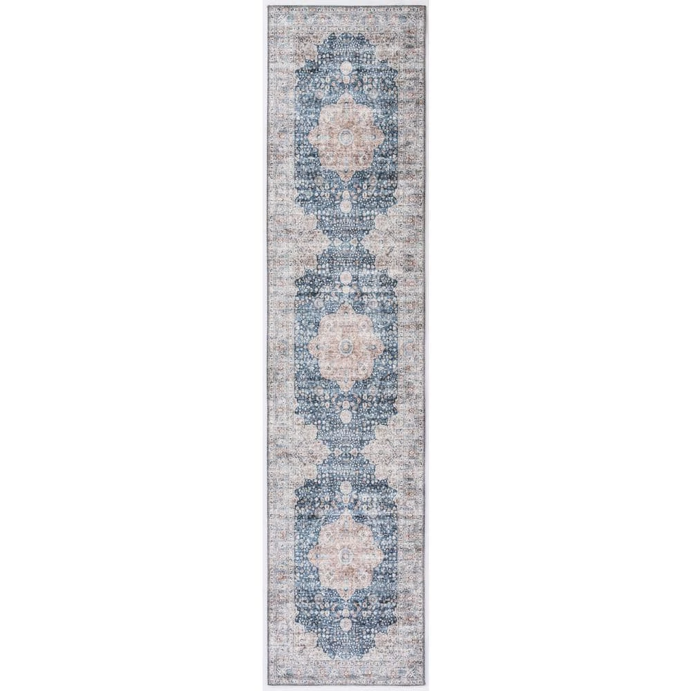 Paloma Blue 6 ft. x 9 ft. Oriental Polyester Area Rug by Abani 8 Paloma Blue 6 ft. x 9 ft. Oriental Polyester Area Rug by Abani - Image 6