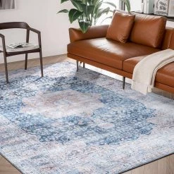 Paloma Blue 6 ft. x 9 ft. Oriental Polyester Area Rug by Abani 17 Paloma Blue 6 ft. x 9 ft. Oriental Polyester Area Rug by Abani -Abani Sales blue abani area rugs pal200a 6 31 1000