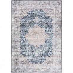 Paloma Blue 6 ft. x 9 ft. Oriental Polyester Area Rug by Abani