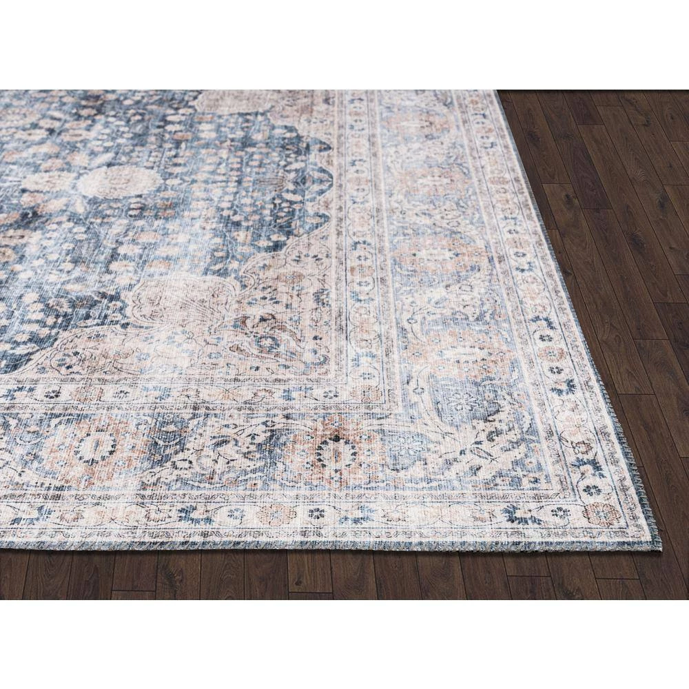 Paloma Blue 6 ft. x 9 ft. Oriental Polyester Area Rug by Abani 4 Paloma Blue 6 ft. x 9 ft. Oriental Polyester Area Rug by Abani - Image 2