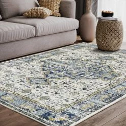 Porto Blue 4 ft. x 6 ft. Oriental Polypropylene Area Rug by Abani -Abani Sales blue abani area rugs prt160a 4 31 1000