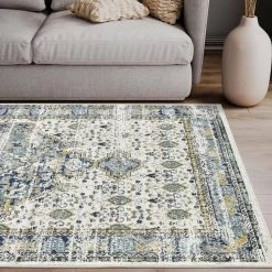 Porto Blue 4 ft. x 6 ft. Oriental Polypropylene Area Rug by Abani -Abani Sales blue abani area rugs prt160a 4 44 1000