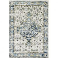 Porto Blue 4 ft. x 6 ft. Oriental Polypropylene Area Rug by Abani