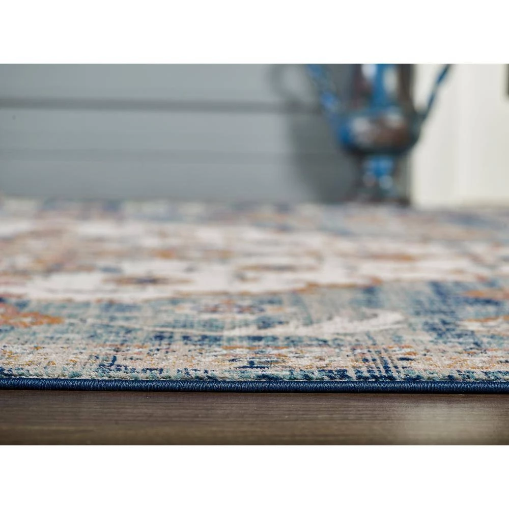Porto Blue 4 ft. x 6 ft. Oriental Polypropylene Area Rug by Abani 8 Porto Blue 4 ft. x 6 ft. Oriental Polypropylene Area Rug by Abani - Image 6