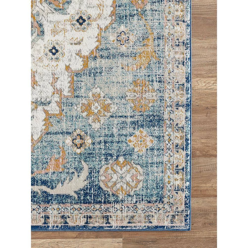 Porto Blue 4 ft. x 6 ft. Oriental Polypropylene Area Rug by Abani 5 Porto Blue 4 ft. x 6 ft. Oriental Polypropylene Area Rug by Abani - Image 3