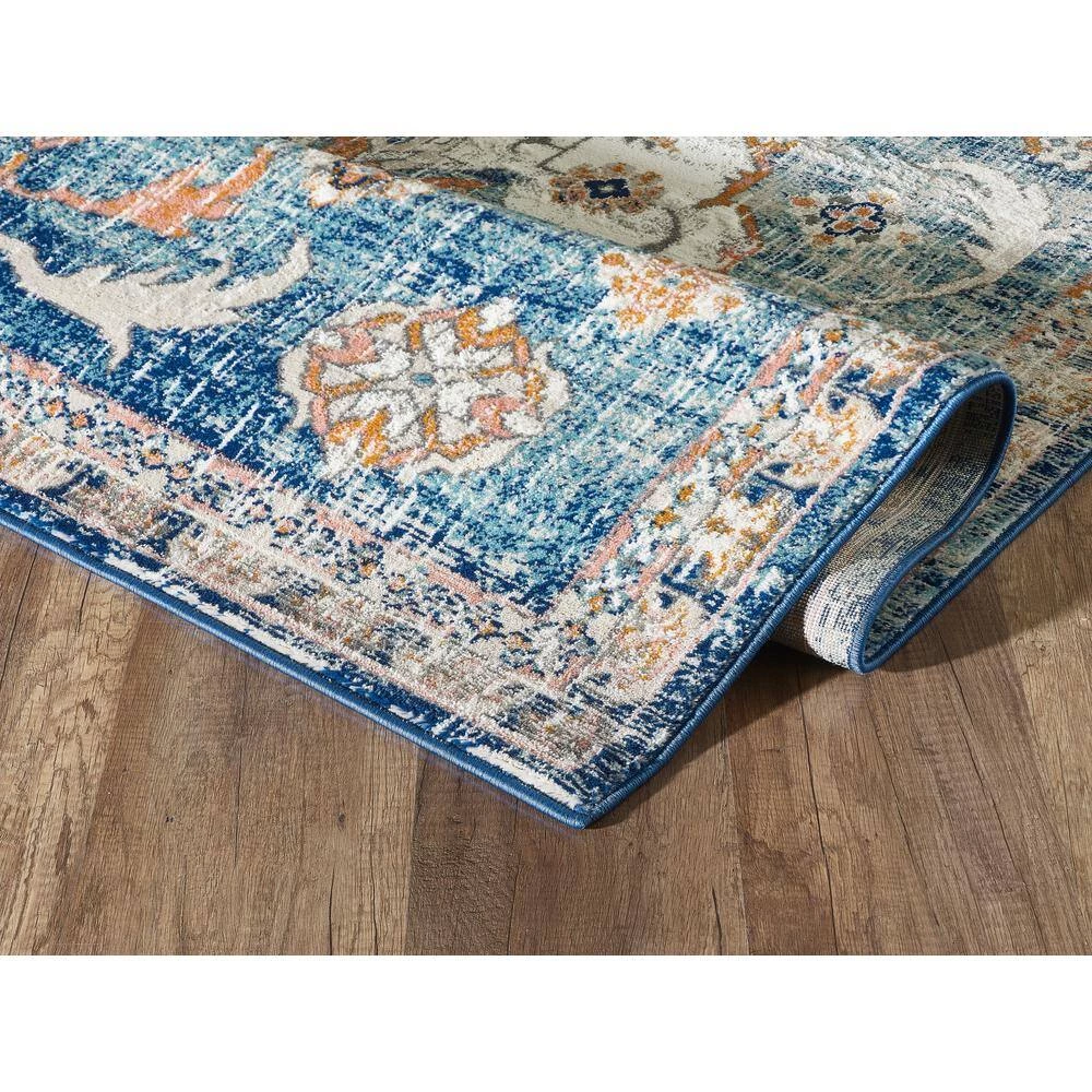 Porto Blue 4 ft. x 6 ft. Oriental Polypropylene Area Rug by Abani 7 Porto Blue 4 ft. x 6 ft. Oriental Polypropylene Area Rug by Abani - Image 5