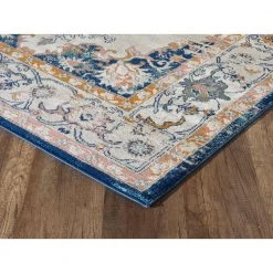 Porto Blue 5 ft. 3 ft. x 7 ft. 6 in. Oriental Polypropylene Area Rug by Abani -Abani Sales blue abani area rugs prt180a 5 c3 1000