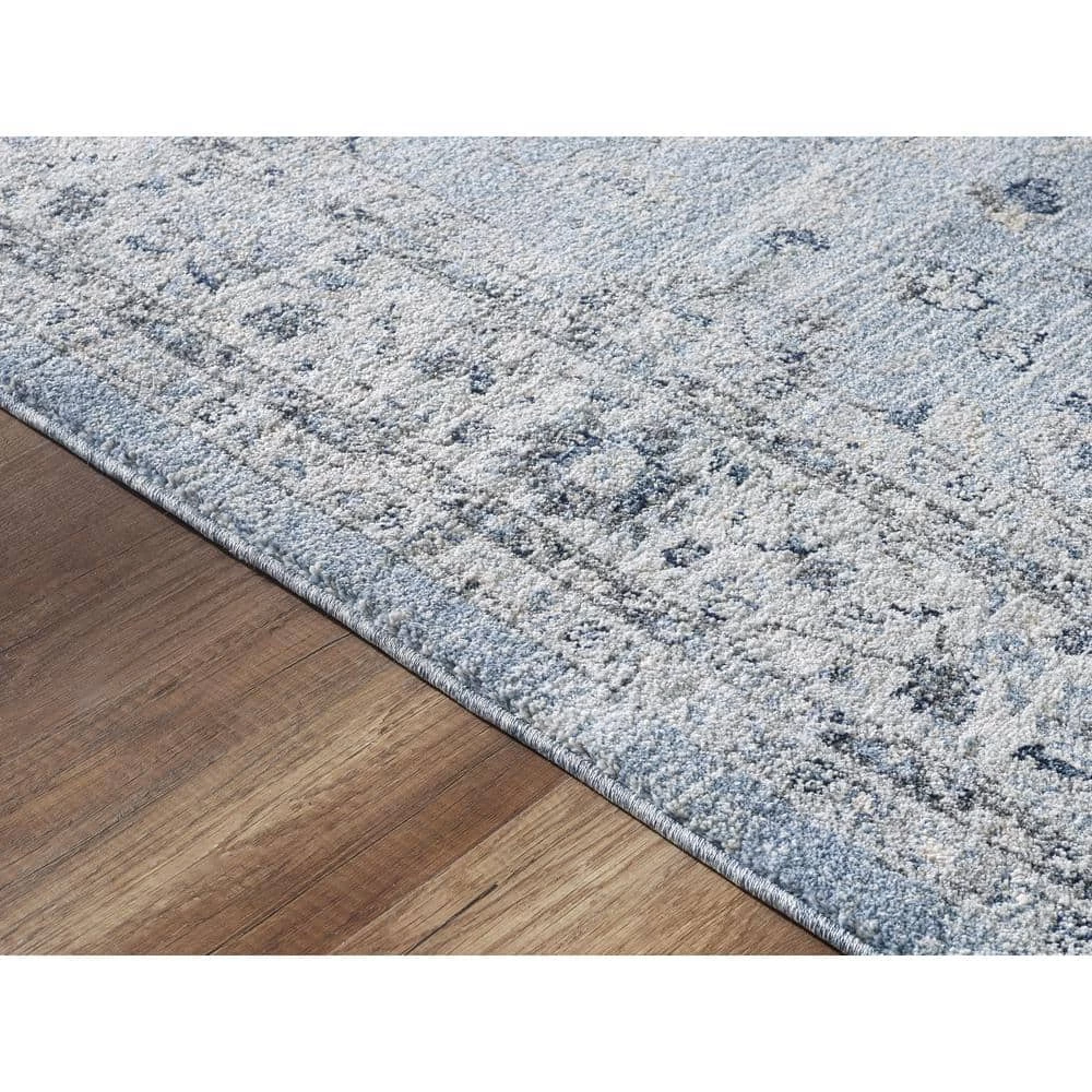 Troy Blue 7 ft. 9 in. x 10 ft. 2 in. Oriental Polypropylene Area Rug by Abani 5 Troy Blue 7 ft. 9 in. x 10 ft. 2 in. Oriental Polypropylene Area Rug by Abani - Image 3