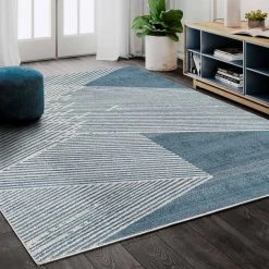 Vista Blue 4 ft. x 6 ft. Abstract Polyester Area Rug by Abani -Abani Sales blue abani area rugs vst180a 4 31 1000
