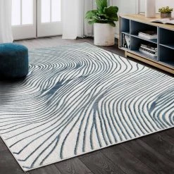 Vista Blue 7.9 ft. x 10.2 ft. Abstract Polyester Area Rug by Abani -Abani Sales blue abani area rugs vst190a 8 31 1000