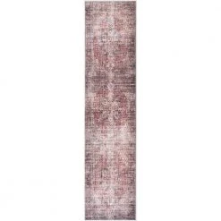 Paloma Brick 2 ft. x 10 ft. Distressed Polyester Area Rug by Abani -Abani Sales brick abani area rugs pal110a 29 1f 1000