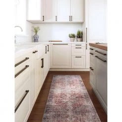 Paloma Brick 2 ft. x 10 ft. Distressed Polyester Area Rug by Abani -Abani Sales brick abani area rugs pal110a 29 44 1000