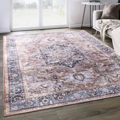 Abani Rugs Lola LOL150A Brown 7 ft. 9 in. x 10 ft. 2 in. Medallion Area Rug -Abani Sales brown abani area rugs lol150a 8 31 1000