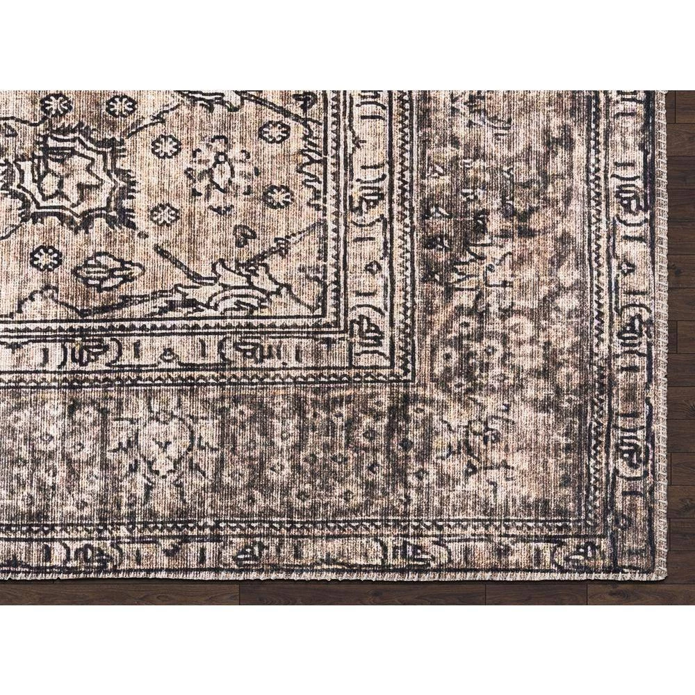 Paloma Brown 5 ft. 3 ft. x 7 ft. 6 in. Oriental Polyester Area Rug by Abani 5 Paloma Brown 5 ft. 3 ft. x 7 ft. 6 in. Oriental Polyester Area Rug by Abani - Image 3