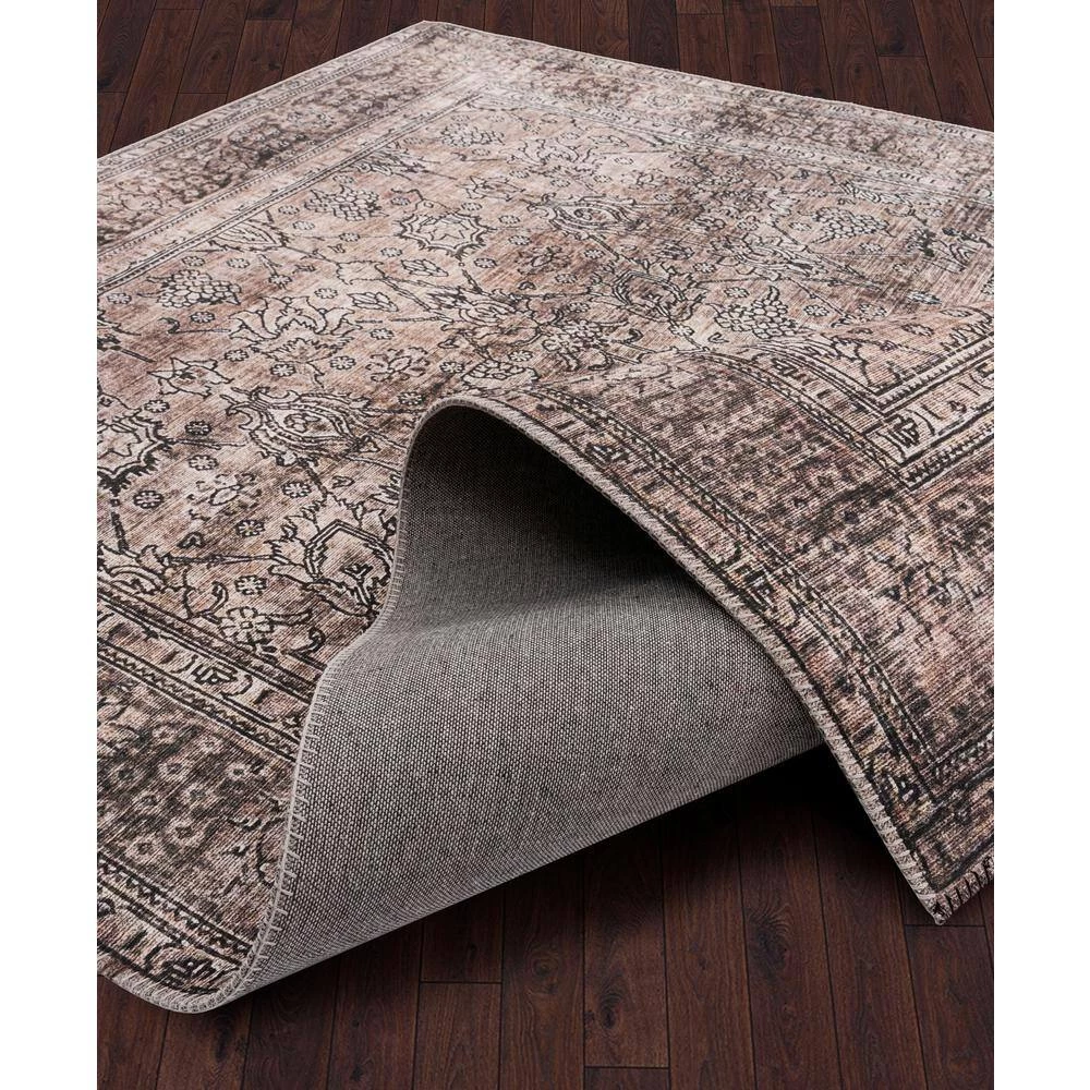 Paloma Brown 5 ft. 3 ft. x 7 ft. 6 in. Oriental Polyester Area Rug by Abani 6 Paloma Brown 5 ft. 3 ft. x 7 ft. 6 in. Oriental Polyester Area Rug by Abani - Image 4