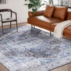 Paloma Brown 5 ft. 3 ft. x 7 ft. 6 in. Oriental Polyester Area Rug by Abani -Abani Sales brown abani area rugs pal280a 5 31 1000