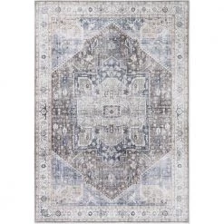 Paloma Brown 5 ft. 3 ft. x 7 ft. 6 in. Oriental Polyester Area Rug by Abani