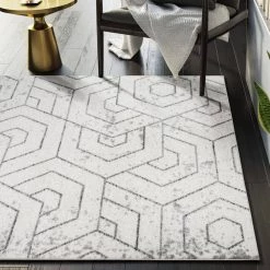 Casa Cream 7 ft. 9 in. x 10 ft. 2 in. Geometric Polypropylene Area Rug by Abani -Abani Sales cream abani area rugs cas190a 8 1f 1000