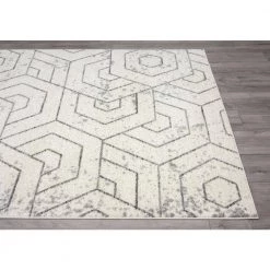 Casa Cream 7 ft. 9 in. x 10 ft. 2 in. Geometric Polypropylene Area Rug by Abani -Abani Sales cream abani area rugs cas190a 8 40 1000