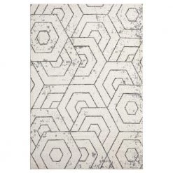 Casa Cream 7 ft. 9 in. x 10 ft. 2 in. Geometric Polypropylene Area Rug by Abani