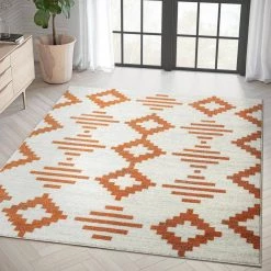 Casa Cream 4 ft. x 6 ft. Geometric Polypropylene Area Rug by Abani -Abani Sales cream abani area rugs cas240a 4 31 1000