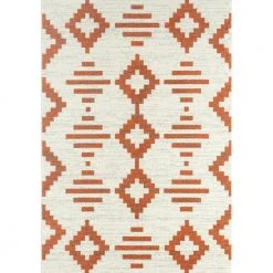 Casa Cream 4 ft. x 6 ft. Geometric Polypropylene Area Rug by Abani