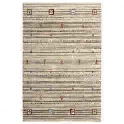 Mesa Cream 3 ft. x 5 ft. Geometric Polypropylene Area Rug by Abani