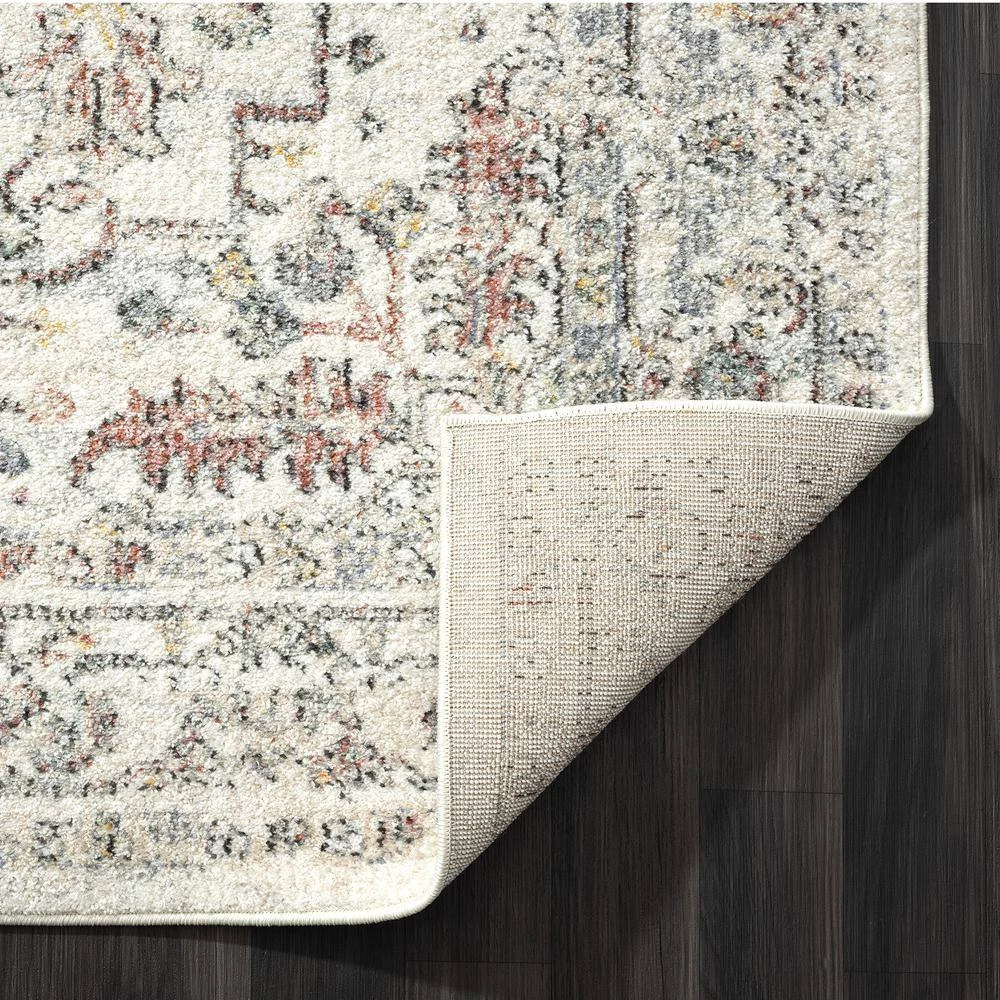 Milas Cream 5 ft. 3 ft. x 7 ft. 6 in. Oriental Polypropylene Area Rug by Abani 7 Milas Cream 5 ft. 3 ft. x 7 ft. 6 in. Oriental Polypropylene Area Rug by Abani - Image 5