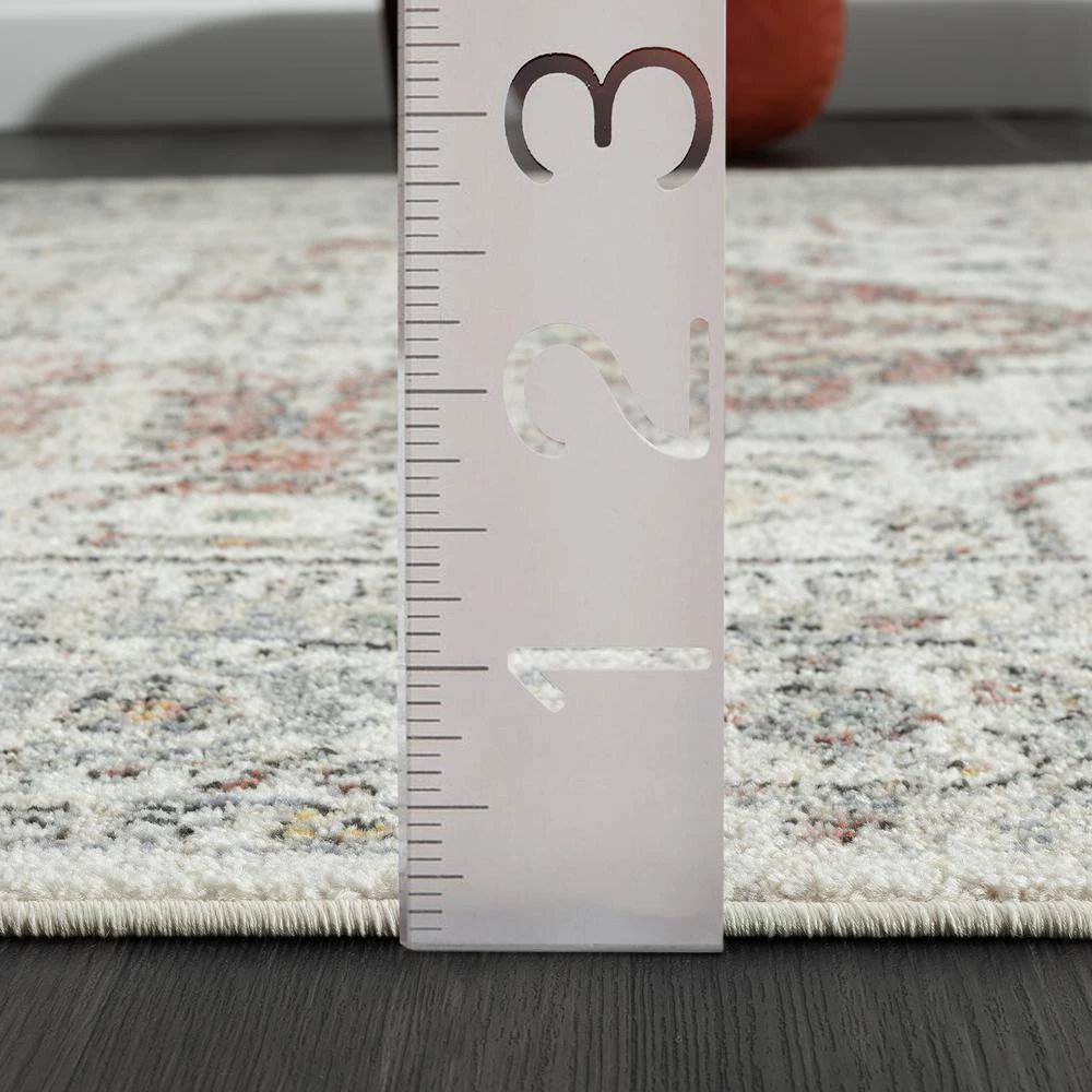 Milas Cream 5 ft. 3 ft. x 7 ft. 6 in. Oriental Polypropylene Area Rug by Abani 8 Milas Cream 5 ft. 3 ft. x 7 ft. 6 in. Oriental Polypropylene Area Rug by Abani - Image 6