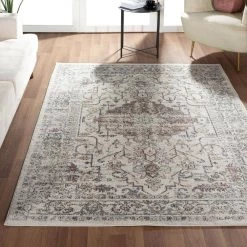 Milas Cream 5 ft. 3 ft. x 7 ft. 6 in. Oriental Polypropylene Area Rug by Abani 18 Milas Cream 5 ft. 3 ft. x 7 ft. 6 in. Oriental Polypropylene Area Rug by Abani -Abani Sales cream abani area rugs mil110a 5 76 1000