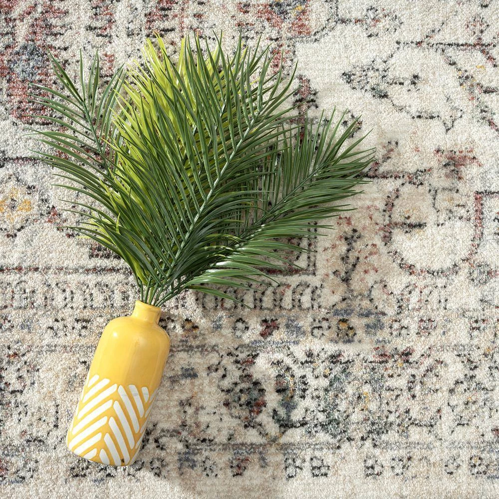 Milas Cream 5 ft. 3 ft. x 7 ft. 6 in. Oriental Polypropylene Area Rug by Abani 9 Milas Cream 5 ft. 3 ft. x 7 ft. 6 in. Oriental Polypropylene Area Rug by Abani - Image 7