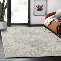 Milas Cream 5 ft. 3 ft. x 7 ft. 6 in. Oriental Polypropylene Area Rug by Abani -Abani Sales cream abani area rugs mil150a 5 31 1000