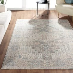 Milas Cream 5 ft. 3 ft. x 7 ft. 6 in. Oriental Polypropylene Area Rug by Abani -Abani Sales cream abani area rugs mil150a 5 66 1000