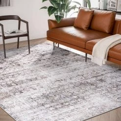 Paloma Cream 5 ft. 3 ft. x 7 ft. 6 in. Distressed Polyester Area Rug by Abani -Abani Sales cream abani area rugs pal210a 5 31 1000