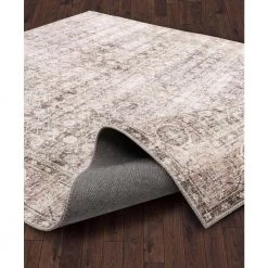 Paloma Cream 5 ft. 3 ft. x 7 ft. 6 in. Distressed Polyester Area Rug by Abani -Abani Sales cream abani area rugs pal210a 5 c3 1000