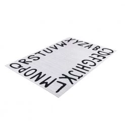 Abani Rugs Parker PAR100A Alphabet Cream and White 5 ft. 3 in. x 7 ft. 6 in. Area Rug 11 Abani Rugs Parker PAR100A Alphabet Cream and White 5 ft. 3 in. x 7 ft. 6 in. Area Rug -Abani Sales cream abani area rugs par100a 5 4f 1000