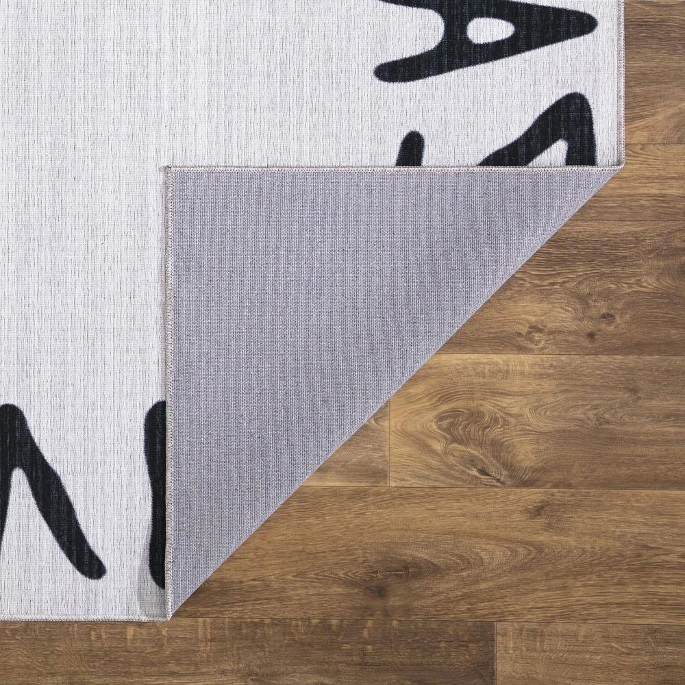 Abani Rugs Parker PAR100A Alphabet Cream and White 5 ft. 3 in. x 7 ft. 6 in. Area Rug 4 Abani Rugs Parker PAR100A Alphabet Cream and White 5 ft. 3 in. x 7 ft. 6 in. Area Rug - Image 2