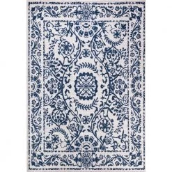 Abani Rugs Parker PAR110A Cream 5 ft. 3 in. x 7 ft. 6 in. Floral Medallion Rug