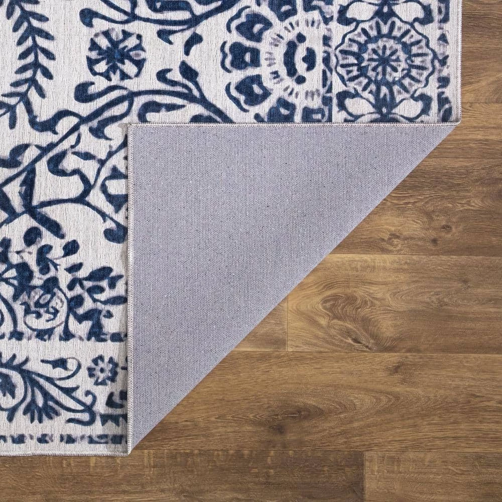 Abani Rugs Parker PAR110A Cream 5 ft. 3 in. x 7 ft. 6 in. Floral Medallion Rug 4 Abani Rugs Parker PAR110A Cream 5 ft. 3 in. x 7 ft. 6 in. Floral Medallion Rug - Image 2