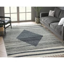 Tulum Cream 5.3 ft. x 7.6 ft. Striped Polypropylene Area Rug by Abani 15 Tulum Cream 5.3 ft. x 7.6 ft. Striped Polypropylene Area Rug by Abani -Abani Sales cream abani area rugs tul100a 5 31 1000