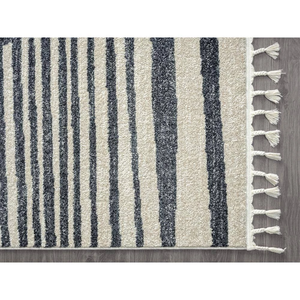 Tulum Cream 5.3 ft. x 7.6 ft. Striped Polypropylene Area Rug by Abani 5 Tulum Cream 5.3 ft. x 7.6 ft. Striped Polypropylene Area Rug by Abani - Image 3