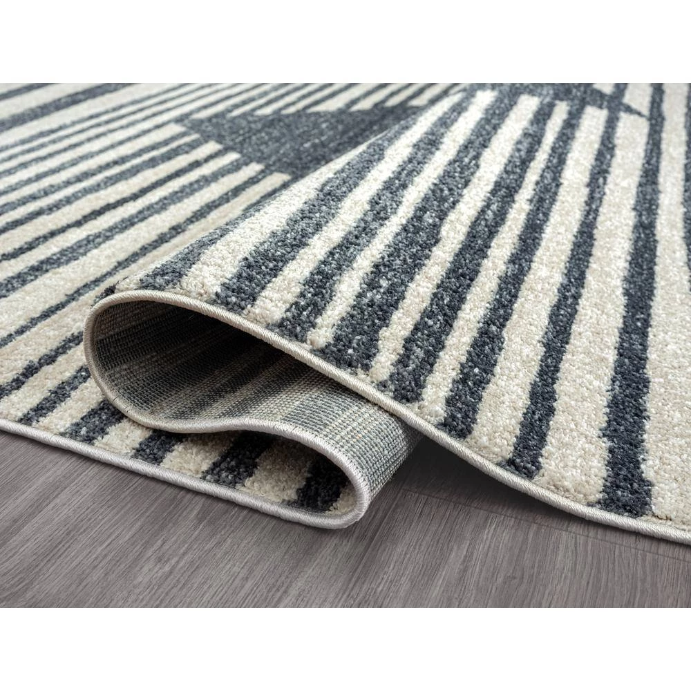 Tulum Cream 5.3 ft. x 7.6 ft. Striped Polypropylene Area Rug by Abani 6 Tulum Cream 5.3 ft. x 7.6 ft. Striped Polypropylene Area Rug by Abani - Image 4