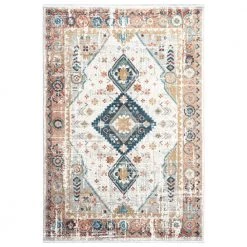 Azure Grey 7 ft. 9 in. x 10 ft. 2 in. Oriental Polyester Area Rug by Abani
