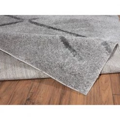 Boston Grey 5.3 ft. x 7.6 ft. Shag Polyester Area Rug by Abani -Abani Sales grey abani area rugs bos110a 5 c3 1000